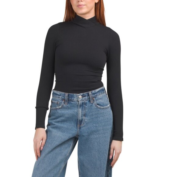 FREE PEOPLE Black Ribbed Turtleneck Bodysuit - Picture 1 of 2